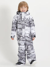 Landscape Painting Kids Waterproof Windproof One Piece Snowboard Suit
